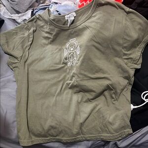 Rue21 Green Boxy Crop Tee